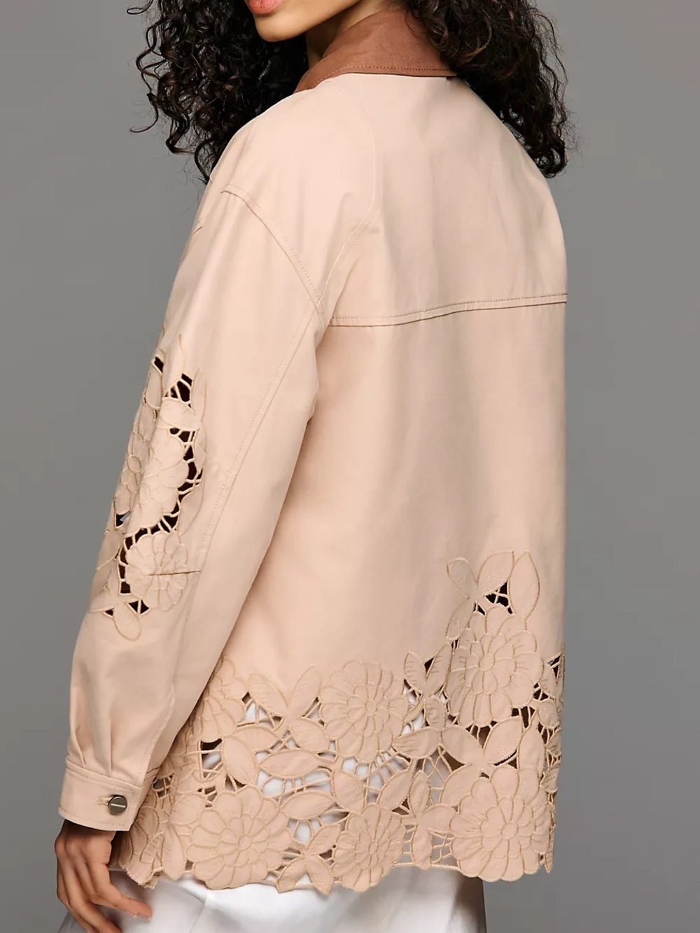 NWOT By Anthropologie Cotton Floral Cutwork Barn Jacket Size XL - Picture 2 of 16